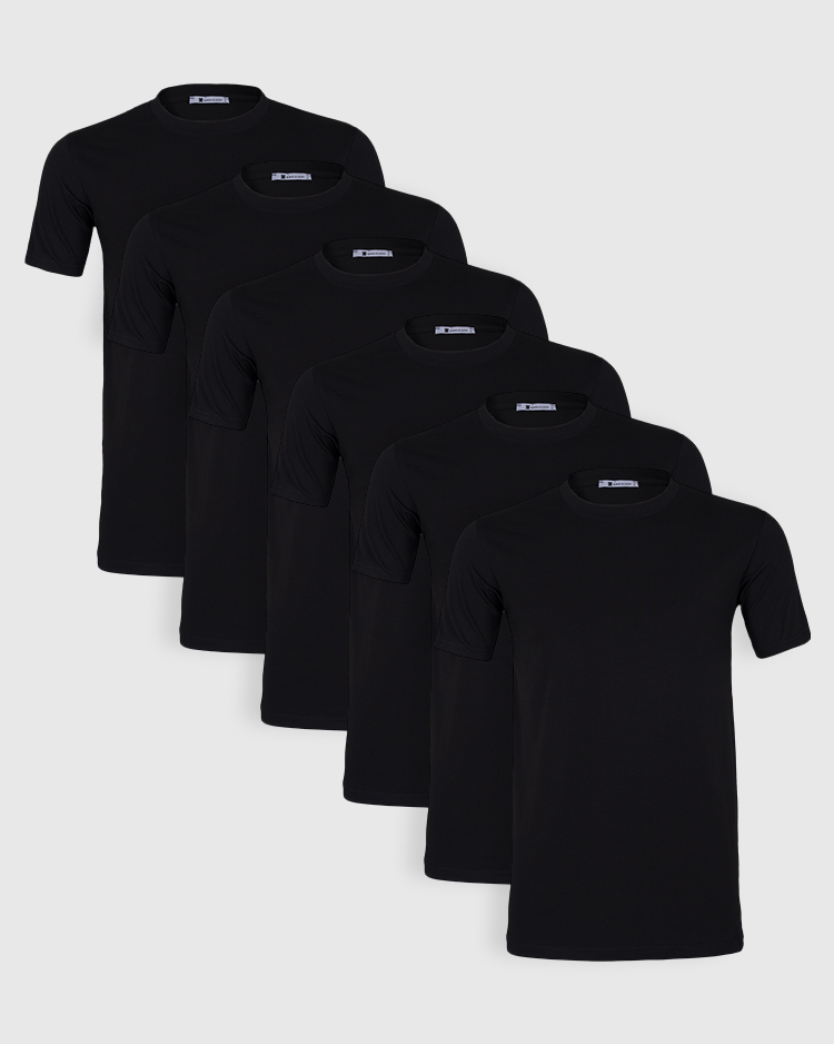 Bisiklet Yaka Siyah 6’lı Paket