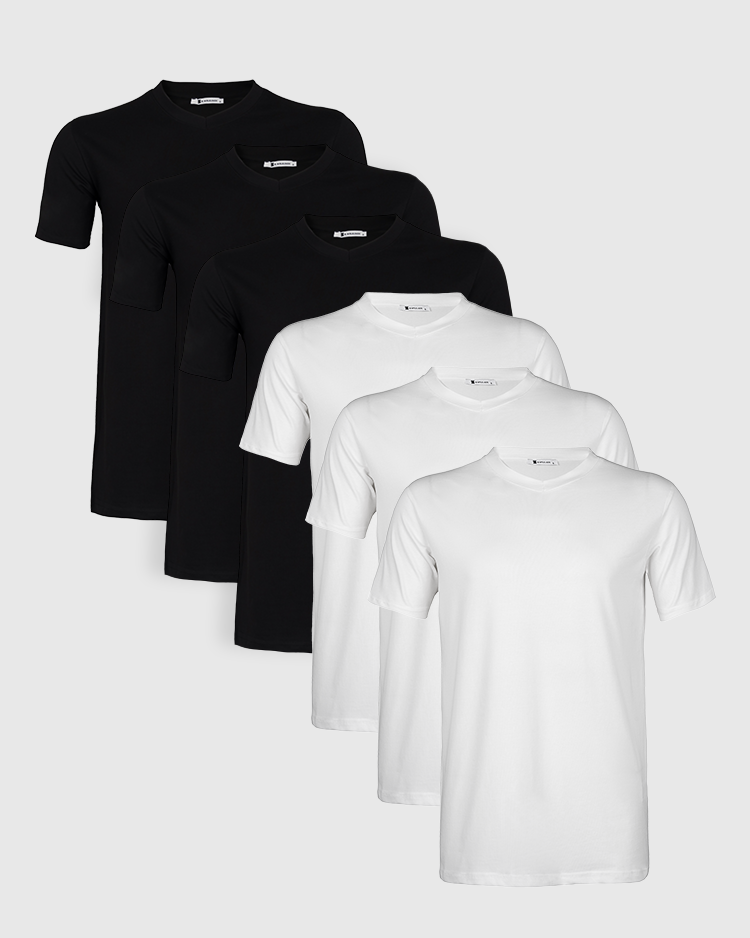 V-YAKA 6'LI SET - 3 BEYAZ + 3 SİYAH