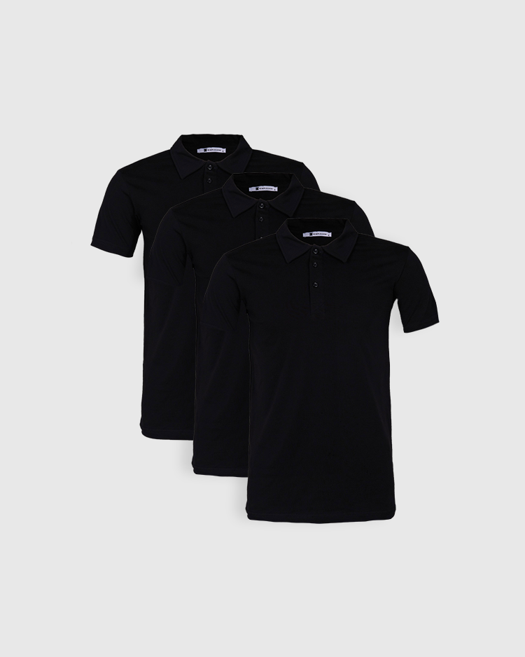 Polo Yaka Siyah 3’lü Paket