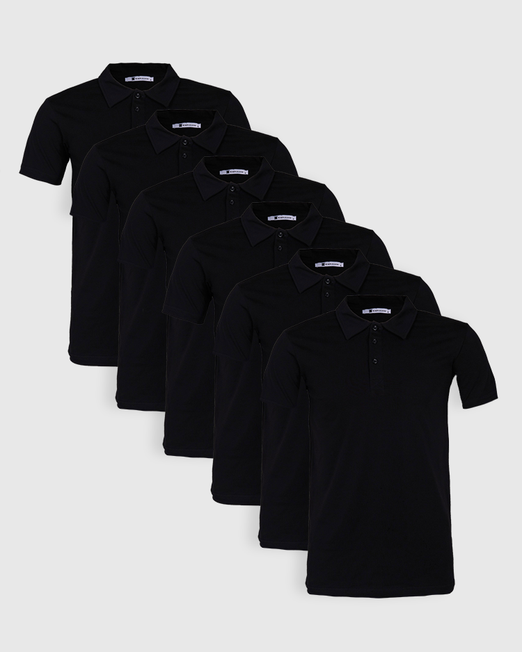 Polo Yaka Siyah 6’lı Paket