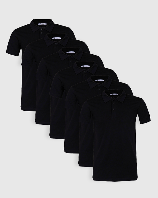 Polo Yaka Siyah 6’lı Paket